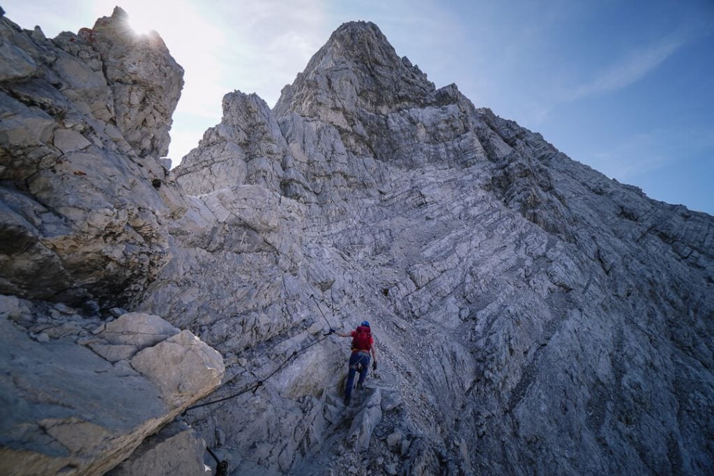 Alpspitze secured climbing route, Bavarian Alps