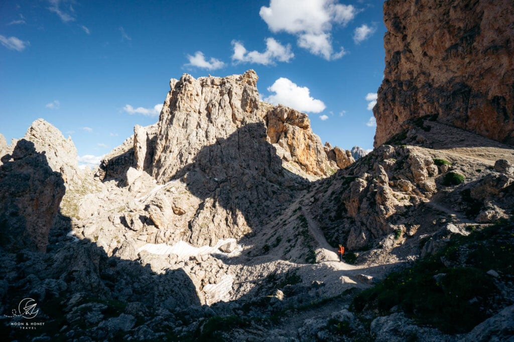 Sass da Ciampac hiking trail, Cir Group, Dolomites, Alta Badia