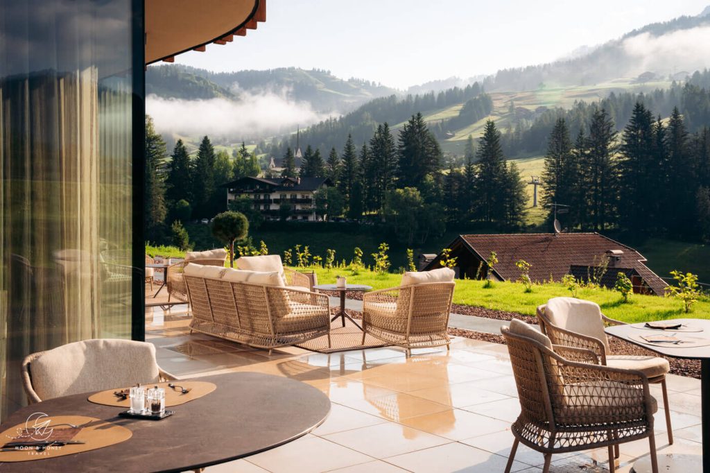 Badia Hill outdoor terrace, Alta Badia, Dolomites