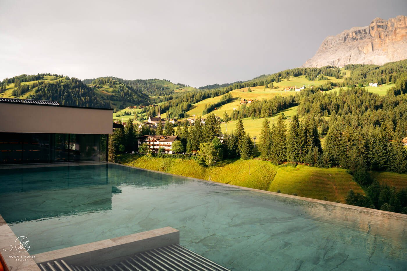 Badia Hill infinity pool, Alta Badia, Dolomites