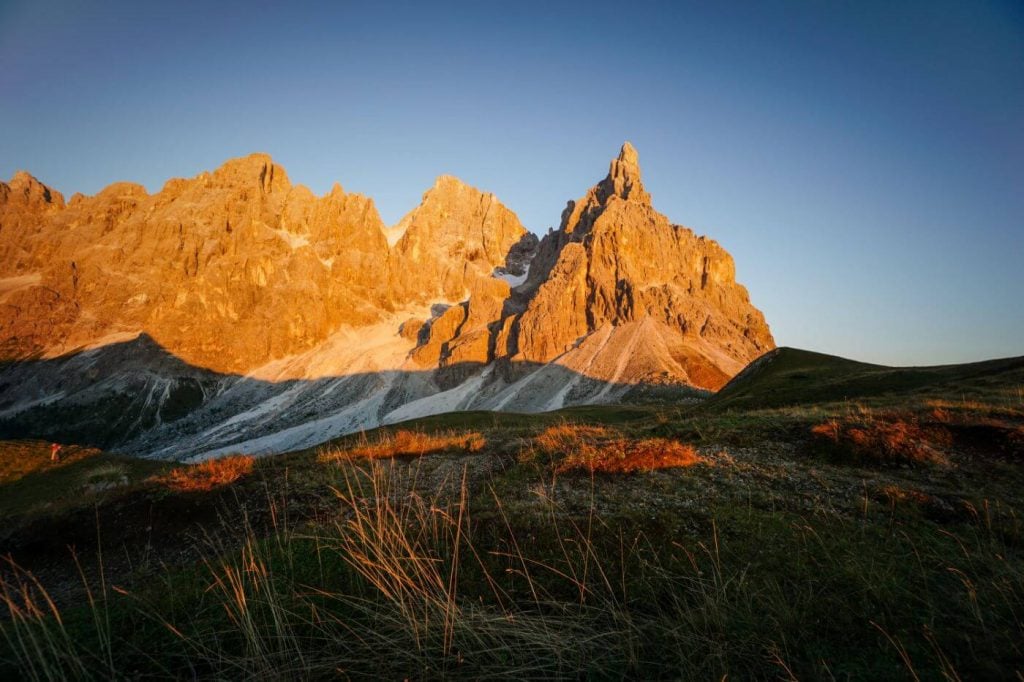 Sunset at Baita Segantini, Pale di San Martino