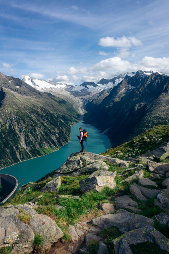 Schlegeis Stausee, Zillertal, Tiro, Östereich