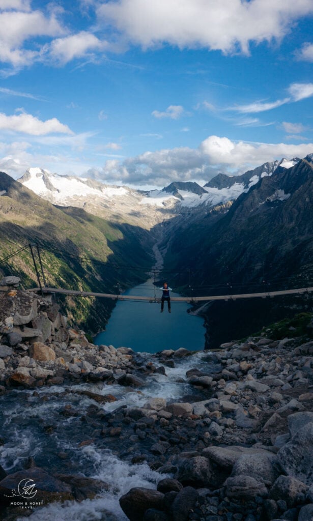 Olpererhütte Hängebrücke Fotospot, Zillertaler Alpen, Österreich