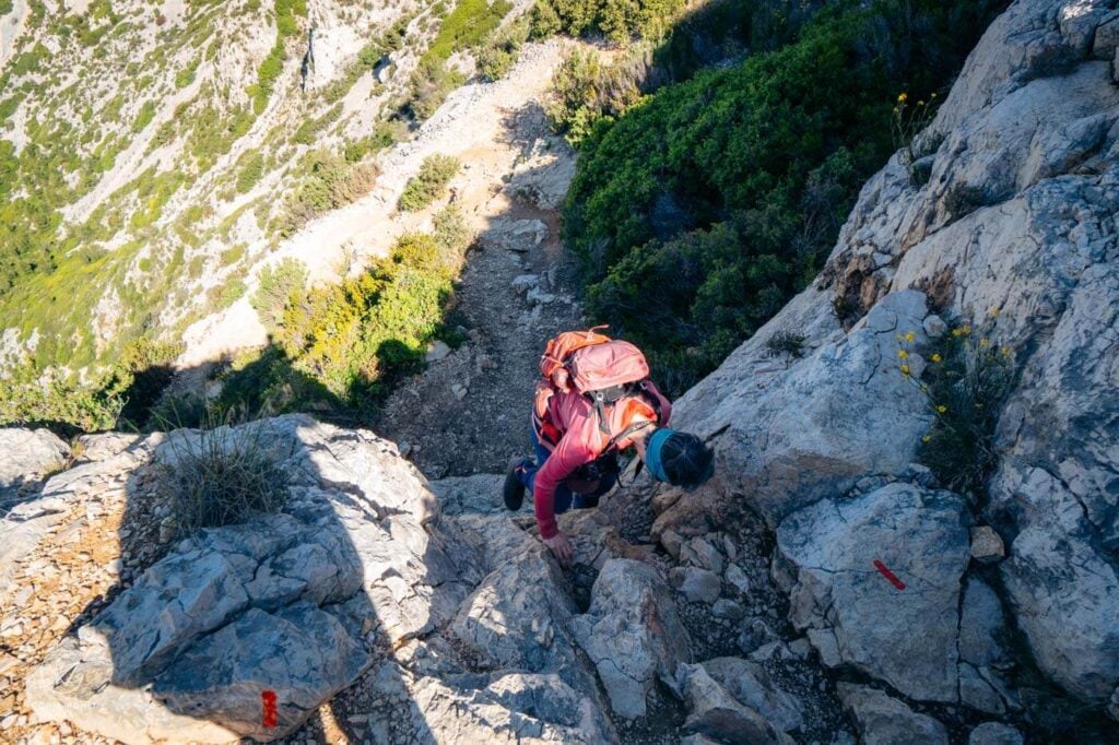 Carrefour to Sormiou Calanque scrambling hiking trail, Calanques, Marseille, France