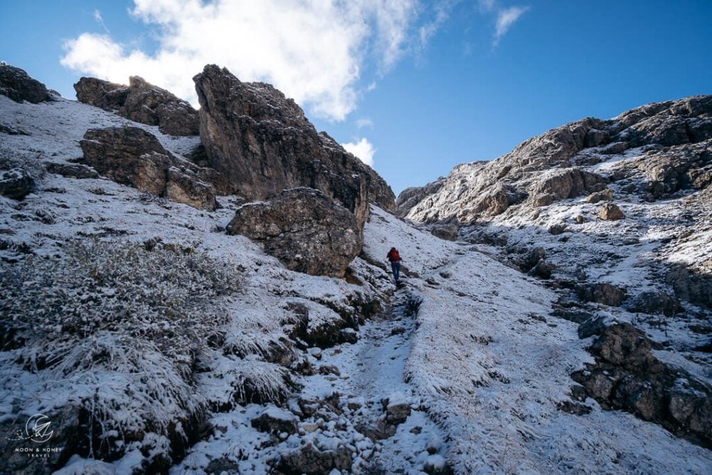 Lago di Limedes to Forcella Averau hiking trail, Dolomites