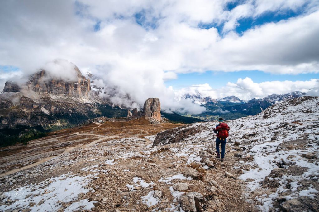 Rifugio Nuvolau to Rifugio Scoiattoli hiking trail, Dolomites