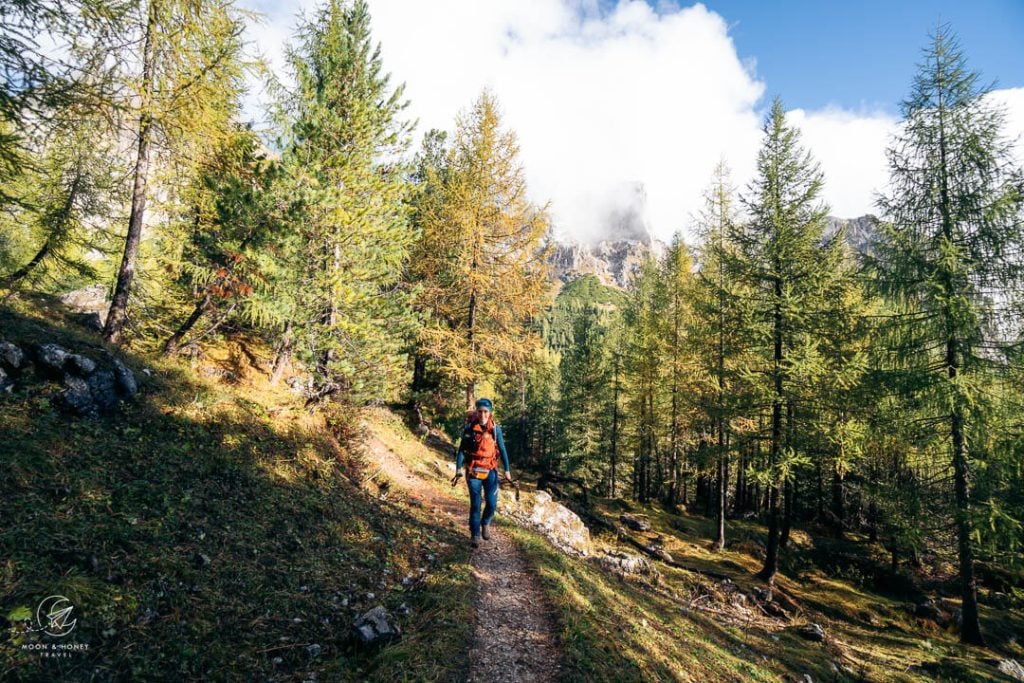 Col Gallina to Lago di Limedes hiking trail, Dolomites