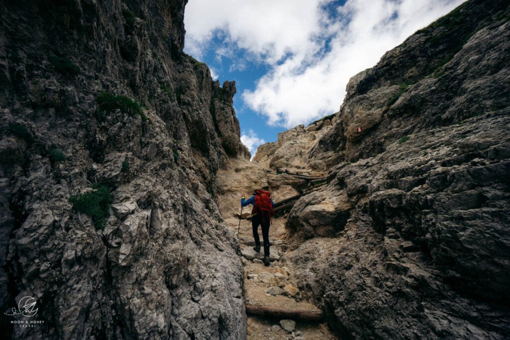 Passo Gardena to Rifugio Puez Hiking Trail, Dolomites