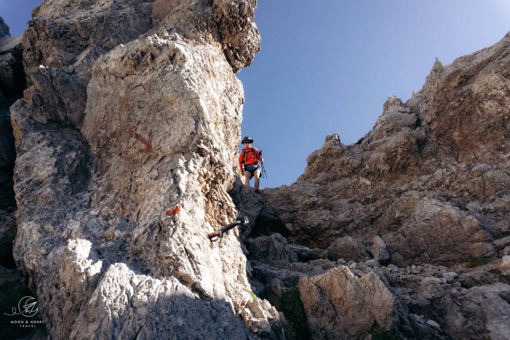 Col dala Pieres to Forcella Forces de Sieles secured route, Dolomites