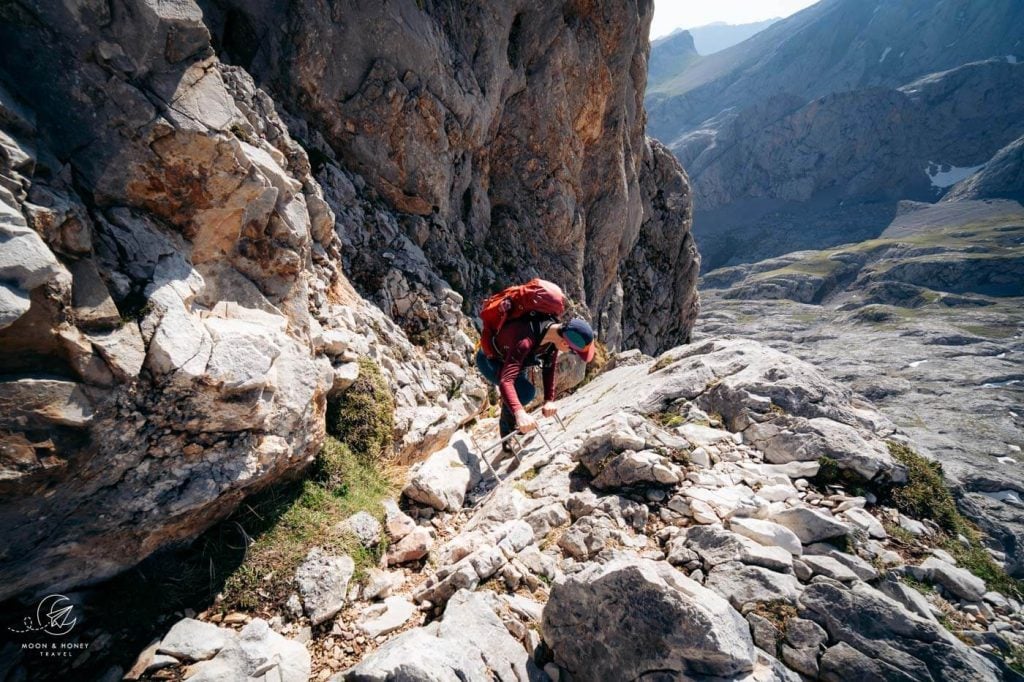 Corona del Raso secured climb, Picos de Europa, Spain