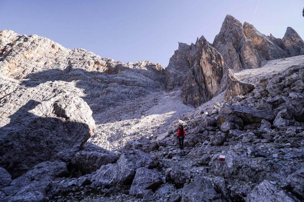 Forcella di Formin to Val Formin, Trail 435, Croda da Lago, Dolomites