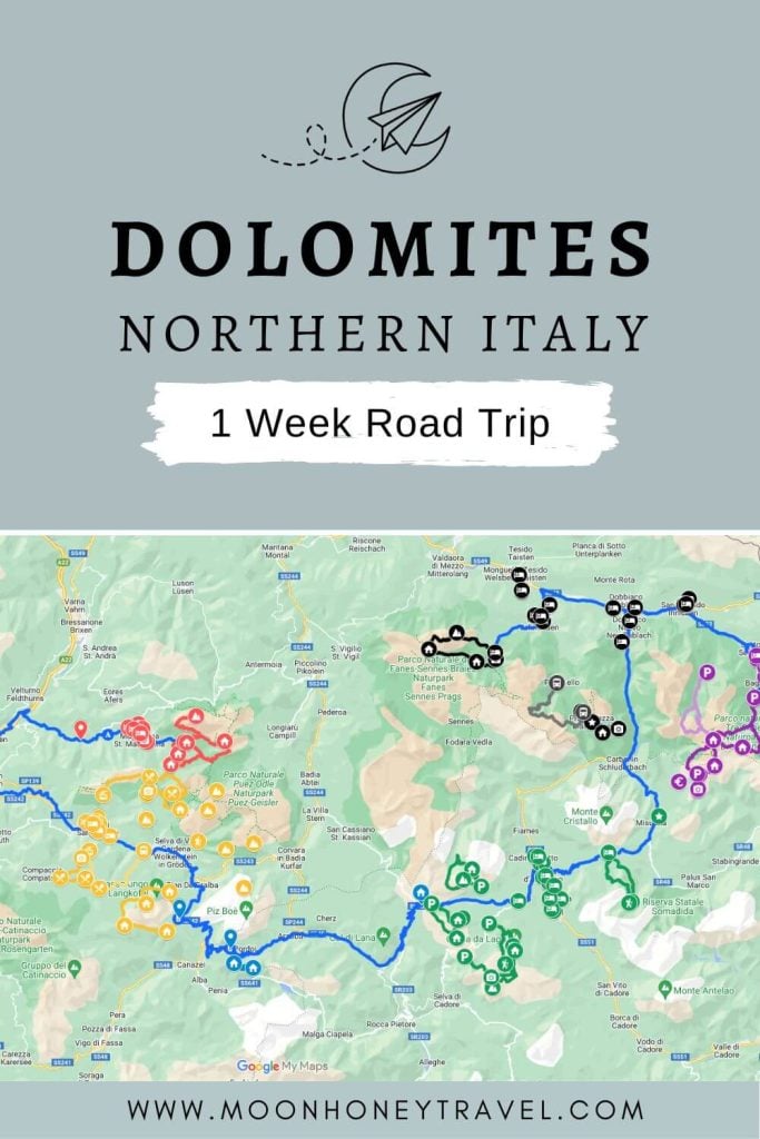 Dolomites 1 Week Road Trip Itinerary + Map, Northern Italy