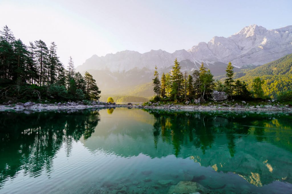 Lake Eibsee Sunrise, Upper Bavaria, Germany