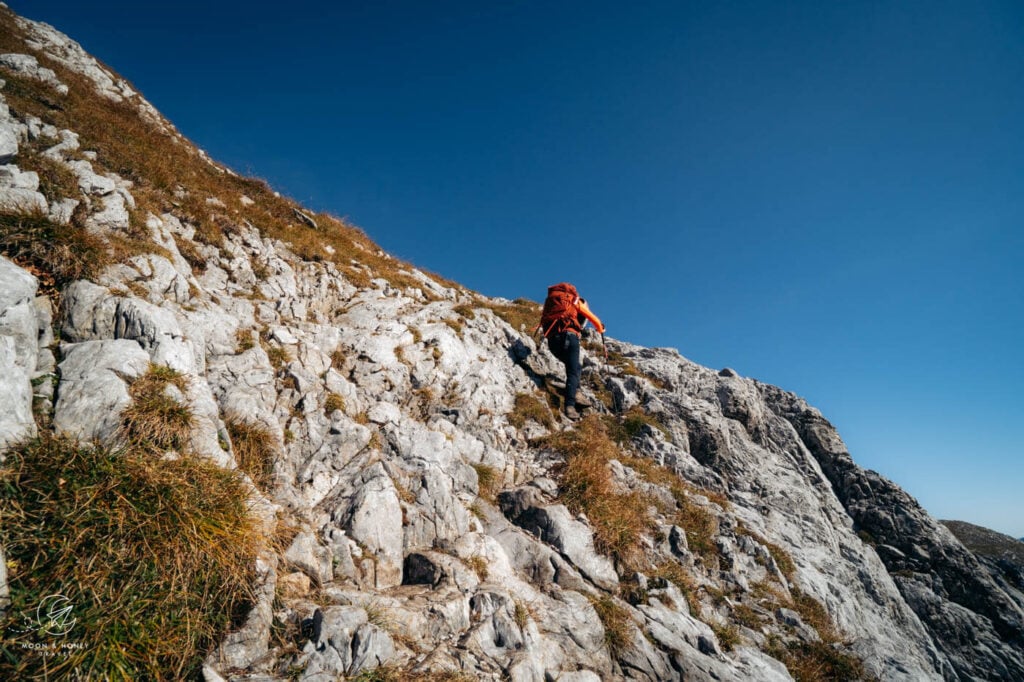 Gamsjoch Peak ascent, Karwendel, Austria