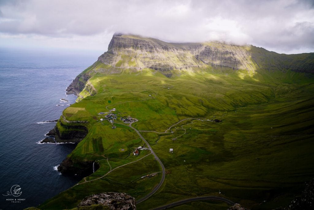 Á Skarði Trail View of Gásadalur, Faroe Islands