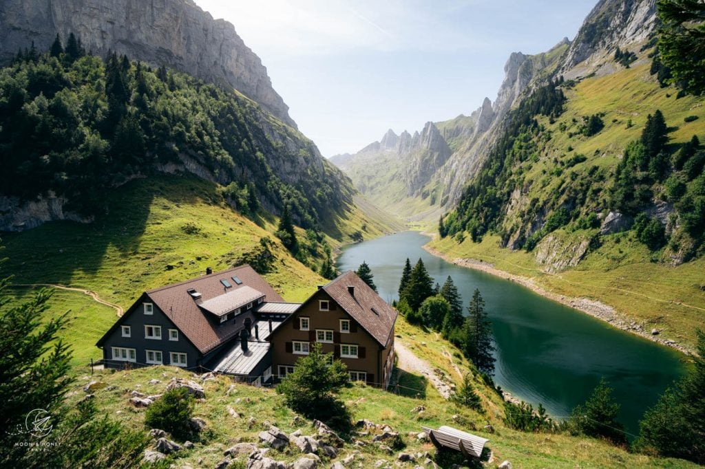 Lake Fälensee and Berggasthaus Bollenwees, Alpstein, Switzerland