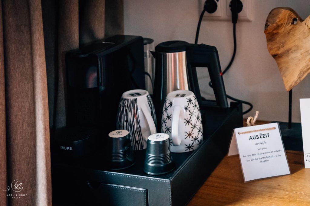 Hotel Auszeit coffee maker and tea kettle, Pertisau, Achensee, Austria