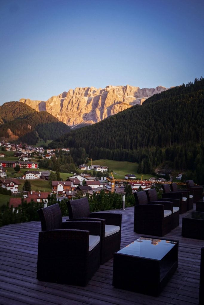 Hotel Rodella outdoor terrace - Best hotels in Selva, Val Gardena, Dolomites, Italy