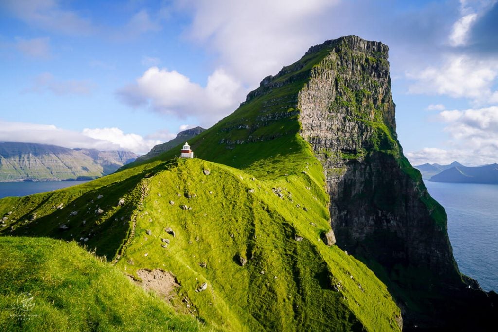 Kallur Lighthouse and Borgarin, Kalsoy Island, Faroe Islands