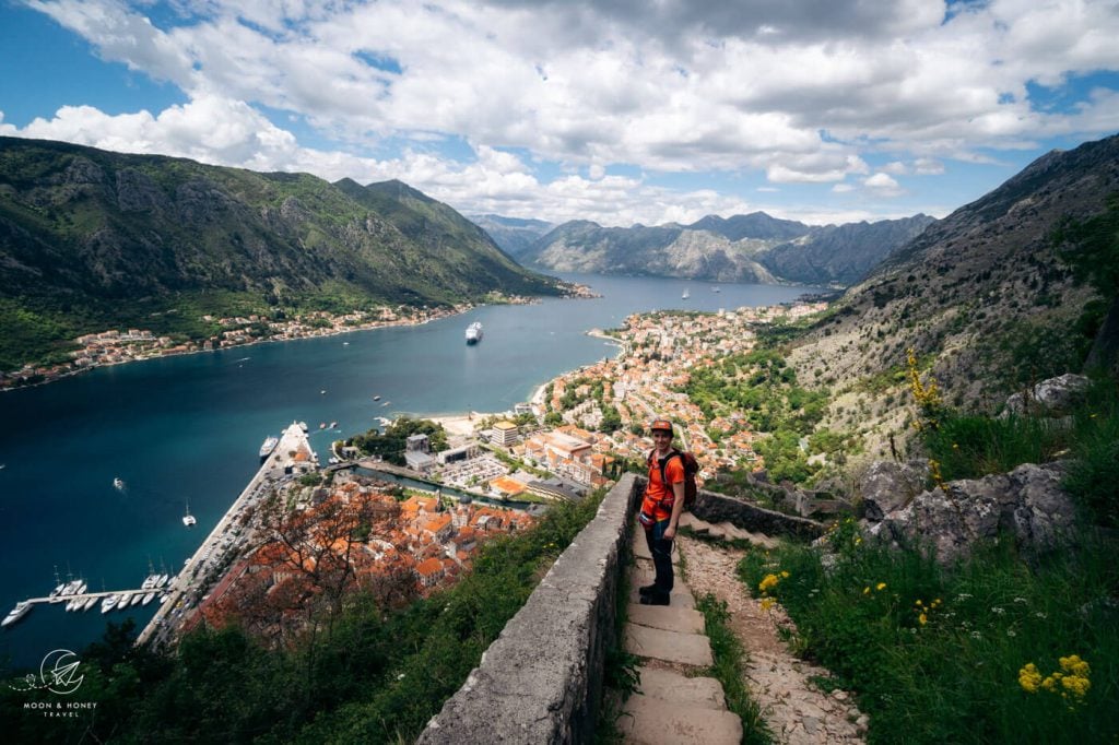 Kotor Fortress walk, Old Town of Kotor, Bay of Kotor, Montenegro 