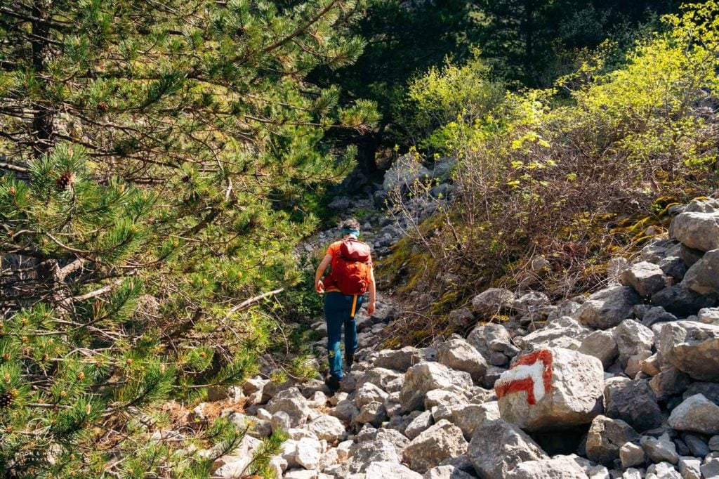 Rugged hiking trail to Krstac from Kotor, Montenegro 