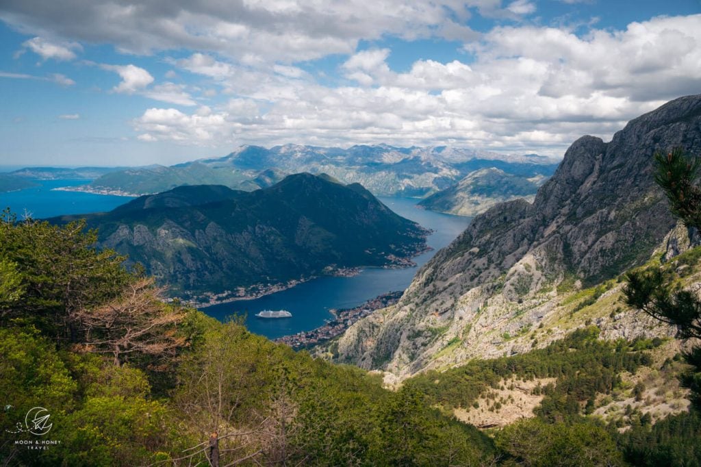 Views of Kotor Bay from Krstac and the P1 road, Montenegro