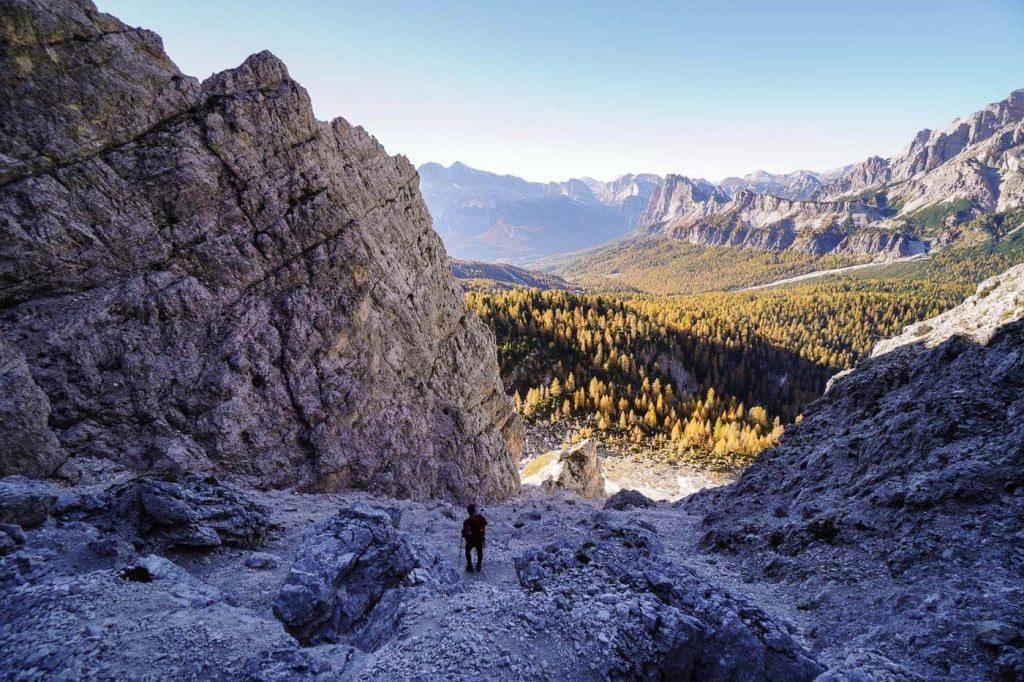 Forcella Marcuoira Descent, Sorapiss Mountains, Dolomites