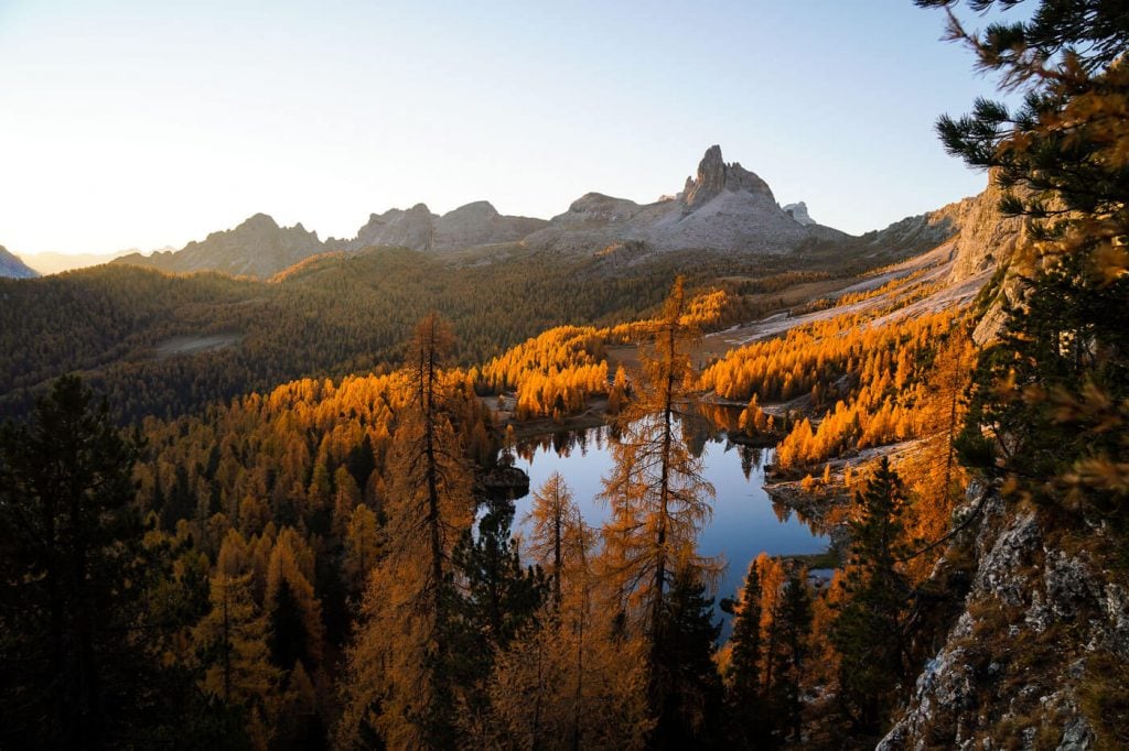 Lago Federa and Becco di Mezzodì, Croda da Lago, Dolomites