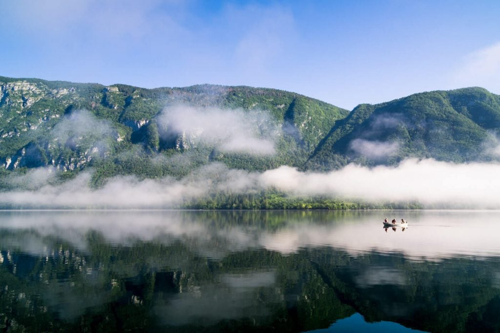 Fishing Boat on Lake Bohinj, Slovenia