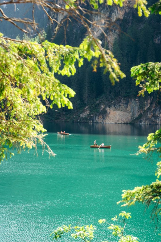 Lake Braies, summer morning, Prager Tal Valley