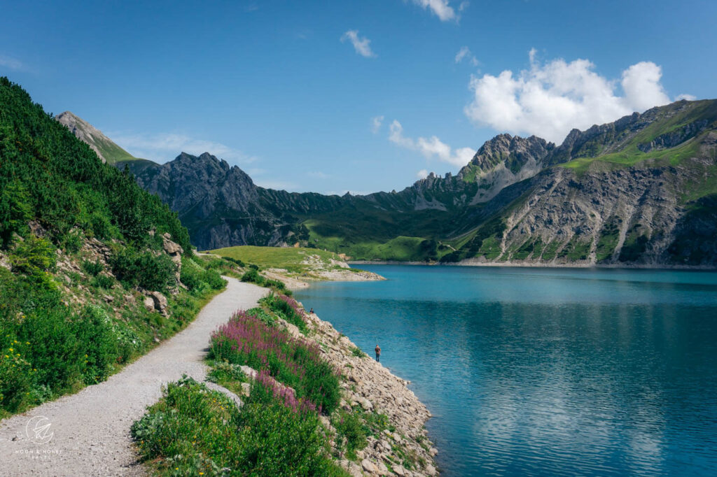 Lake Lünersee hiking trail, Vorarlberg, Austria