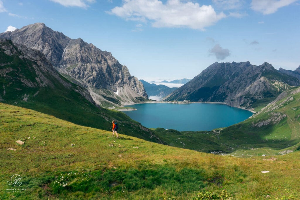 Gafalljoch ridge hike, Lake Lünersee, Vorarlberg, Austria