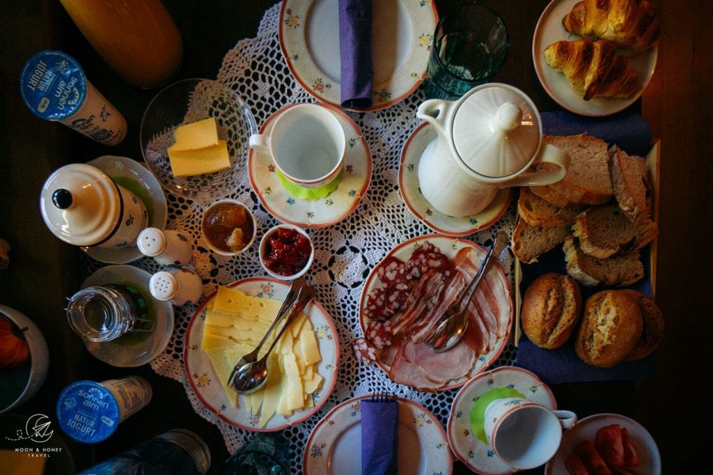 Breakfast at Lenar Farm, Logar Valley, Slovenia