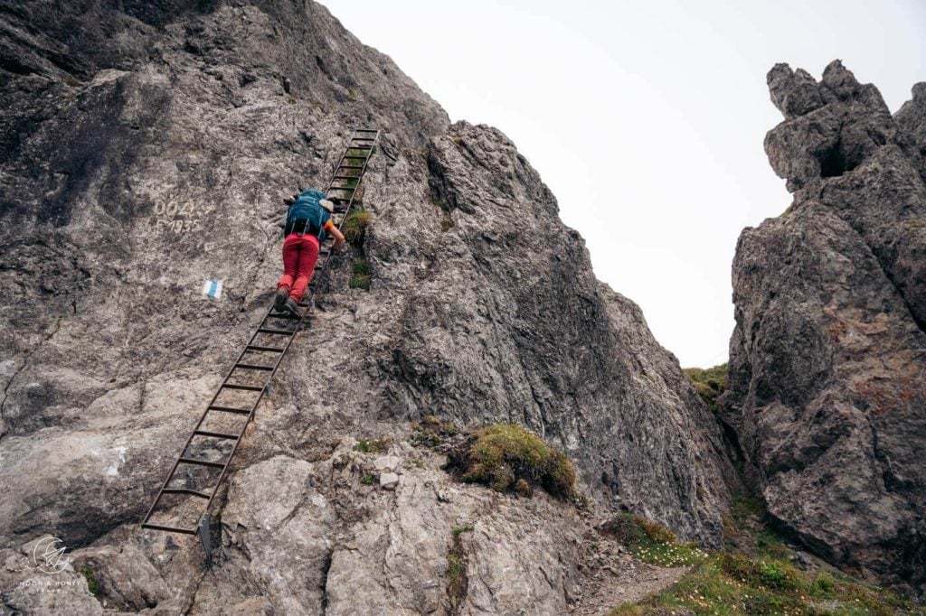 Ladder, Drei Schwestern Steig hiking trail, Liechtenstein Route 66