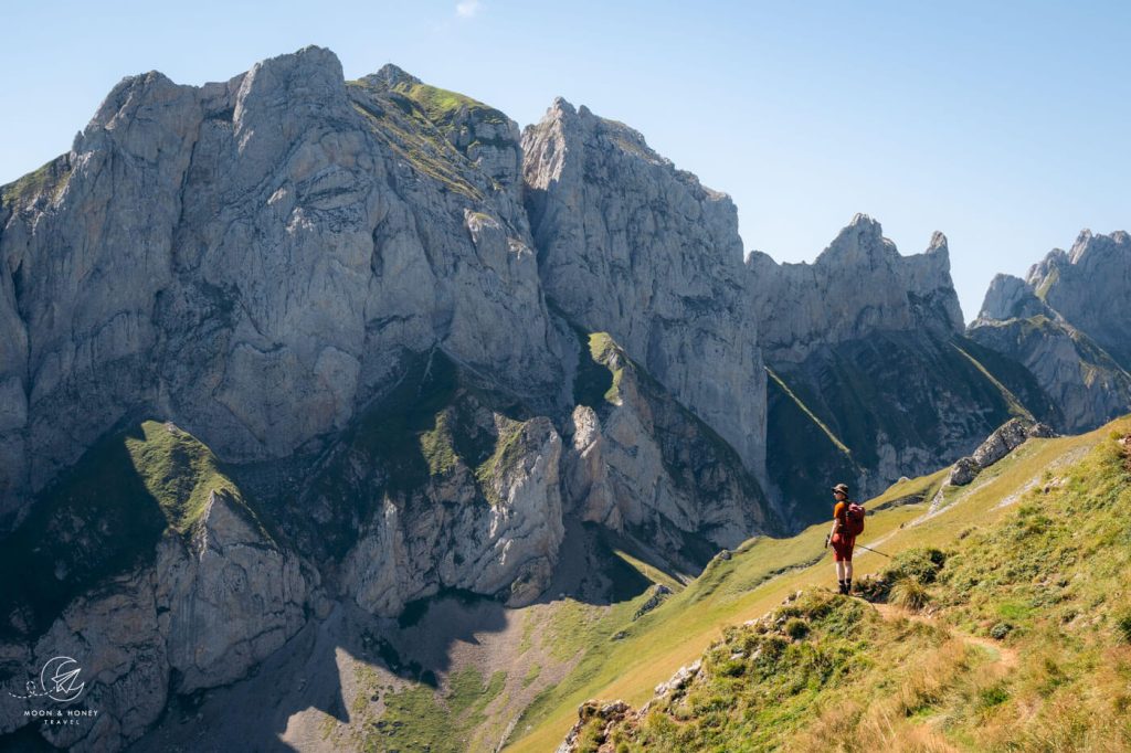 Marwees Ridge to Widderalpsattel hiking trail, Alpstein, Switzerland