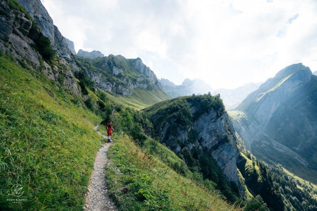 Meglisalp to Lake Seealpse hiking trail, Alpstein, Switzerland