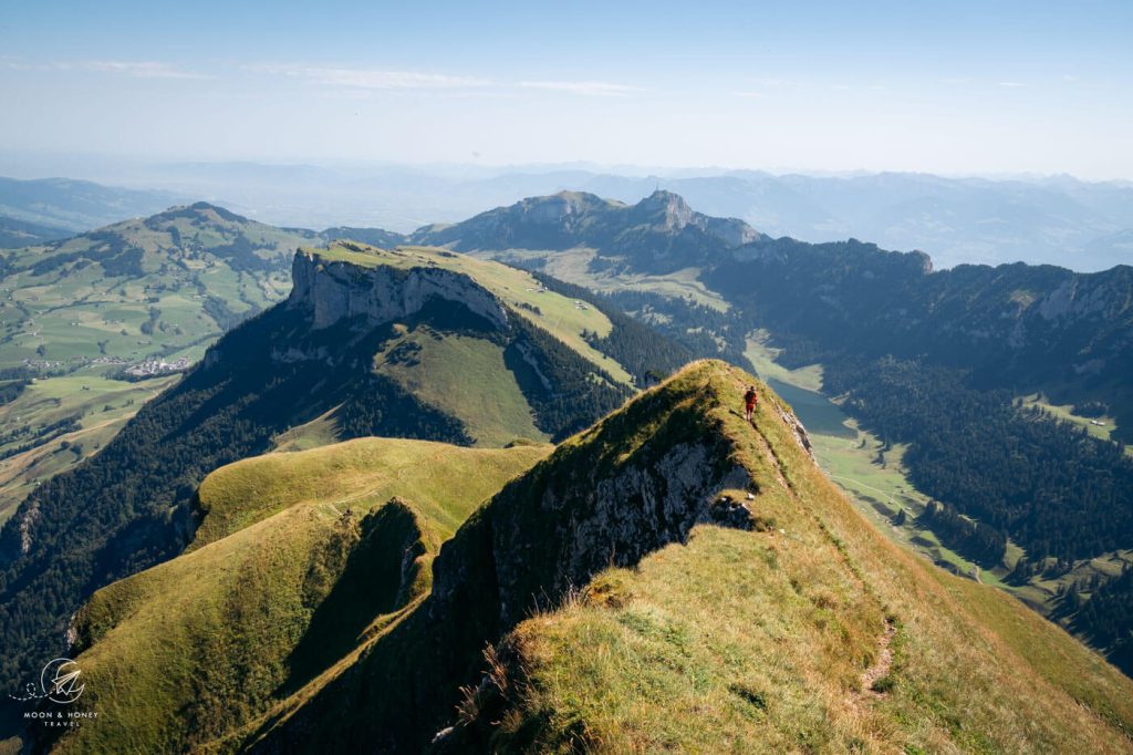 Marwees Ridge Trail, approaching the Marwees Eastern Summit, Alpstein, Appenzell, Switzerland