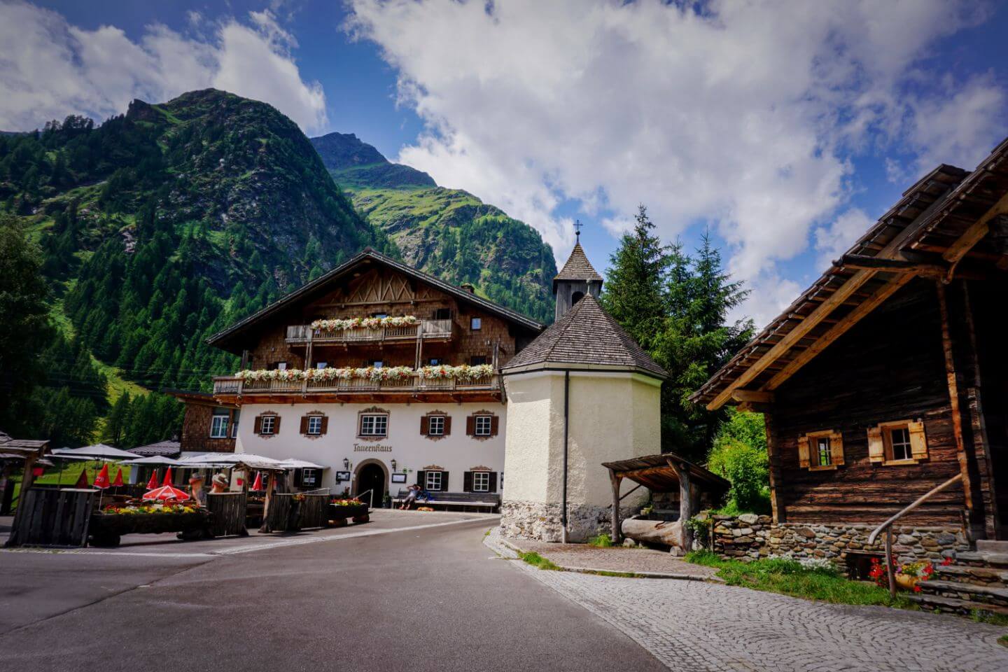 Matreier Tauernhaus and Chapel, Hohe Tauern, Osttirol, Austrian Alps