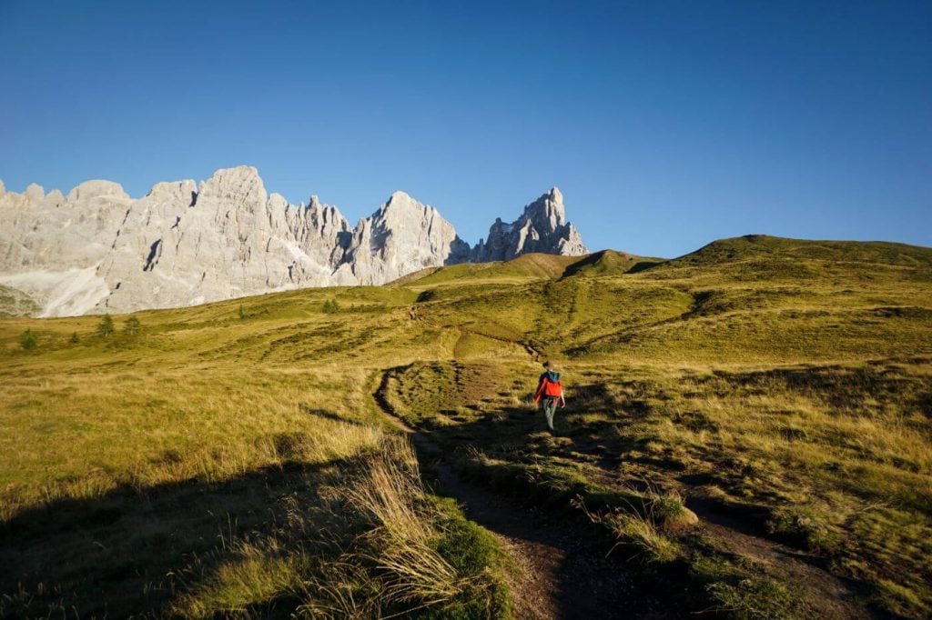 Hiking from Monte Castellaz to Baita Segantini, Pale di San Martino