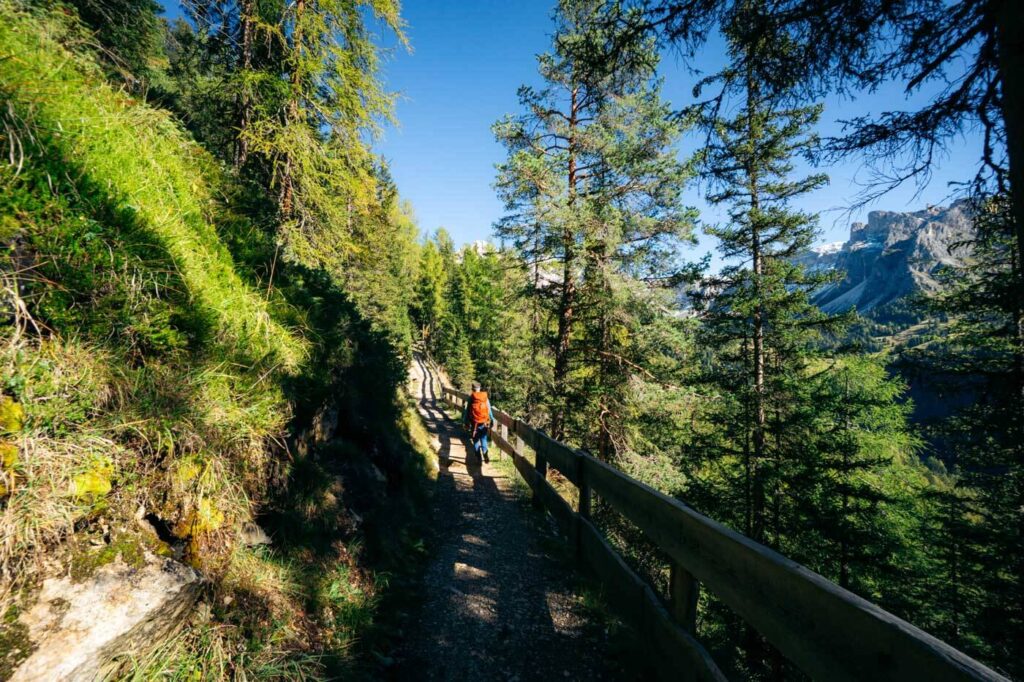 Praplan to Baita Gamsblut Hiking Trail, Val Gardena, Dolomites, Italy