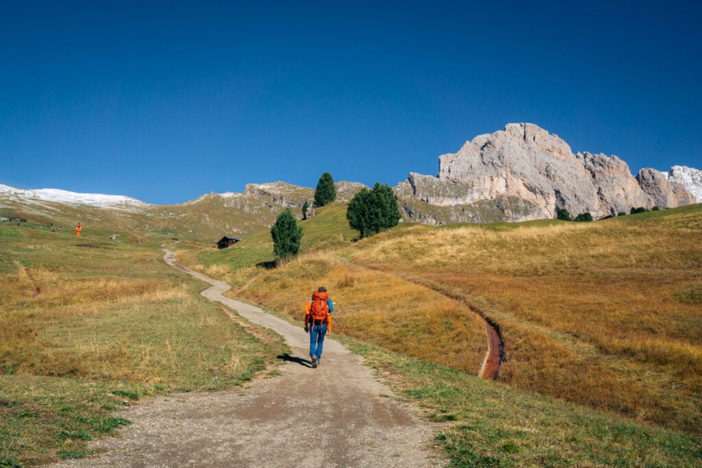 Baita Gamsblut to Fermeda Hütte hiking trail, Val Gardena, Dolomites