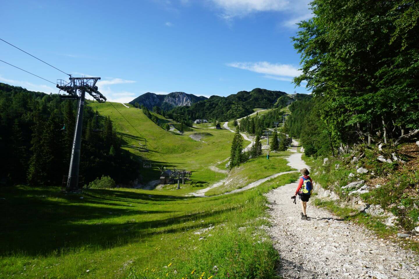 Hiking to Orlove Glave Chairlift, Vogel Ski Resort, Slovenia