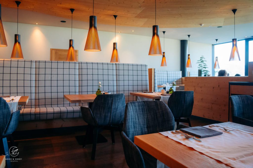 Dining Room at My Arbor Plose Wellness Hotel, South Tyrol, Italy