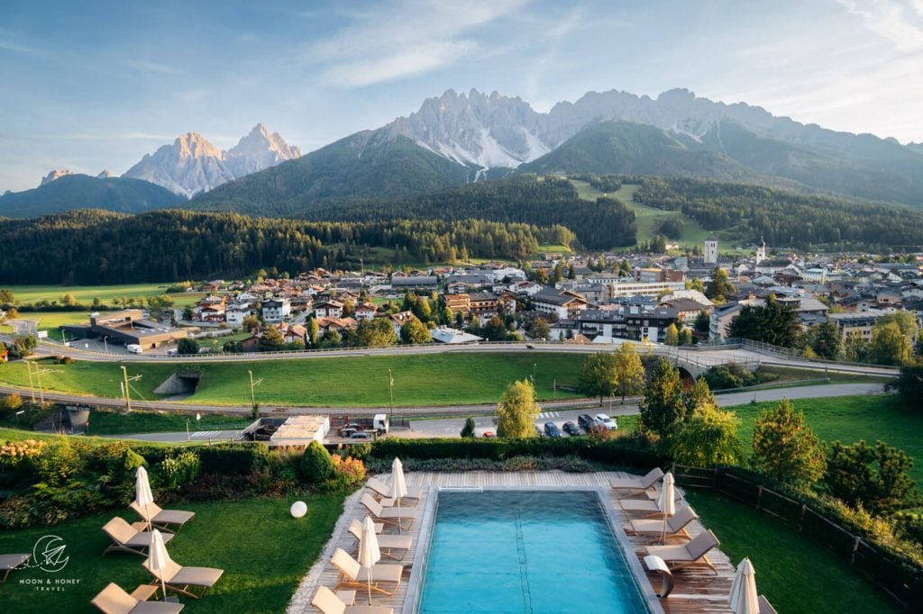 Naturhotel Leitlhof Outdoor Swimming Pool, San Candido, Dolomites