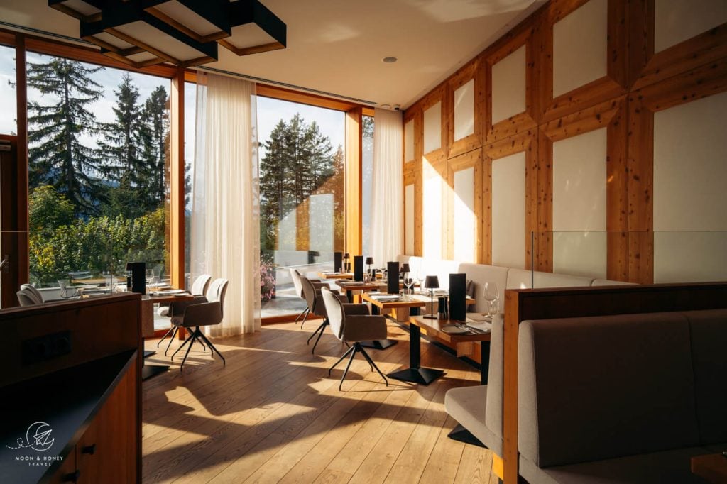 Nidum Casual Luxury Hotel restaurant and dining room, Tyrol, Austria