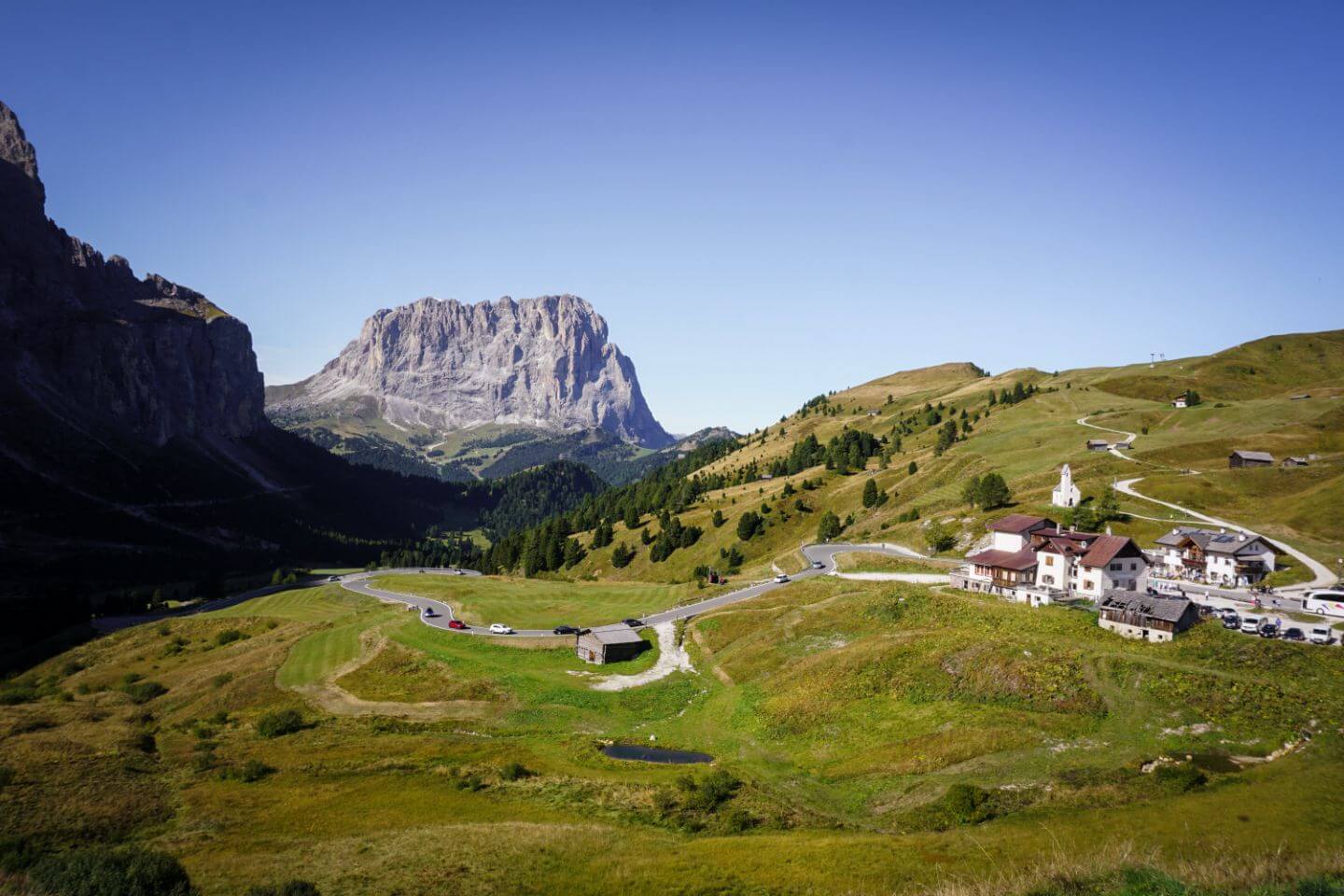 Passo Gardena, Cima Pisciadù Day Hike Trailhead, Dolomites, Italy