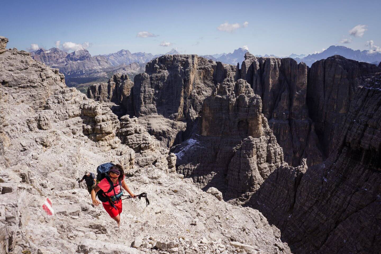 Hiking up to Cima Pisciadù, Sella Group, Italian Dolomites