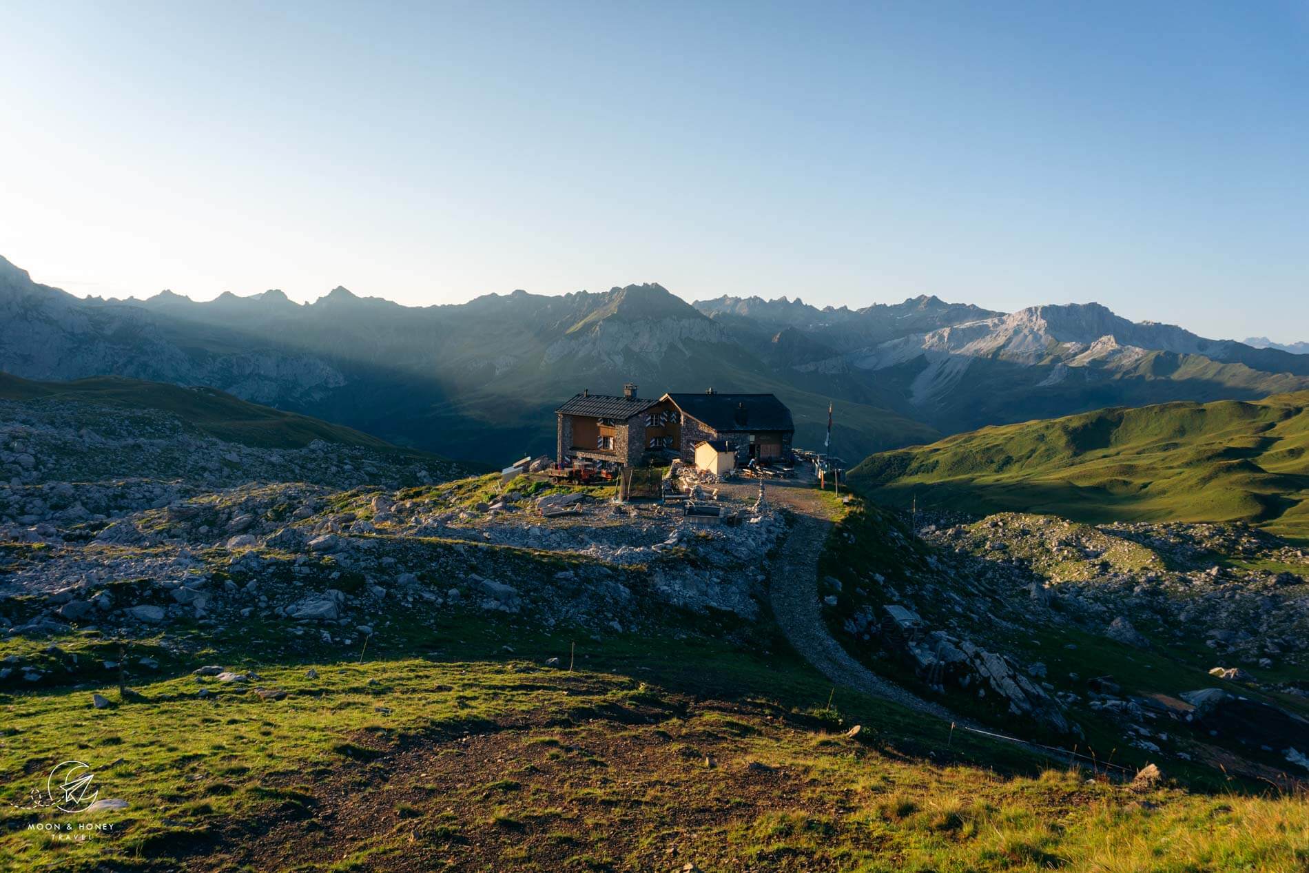 Carschinahütte mountain hut, Rätikon Alps, Switzerland