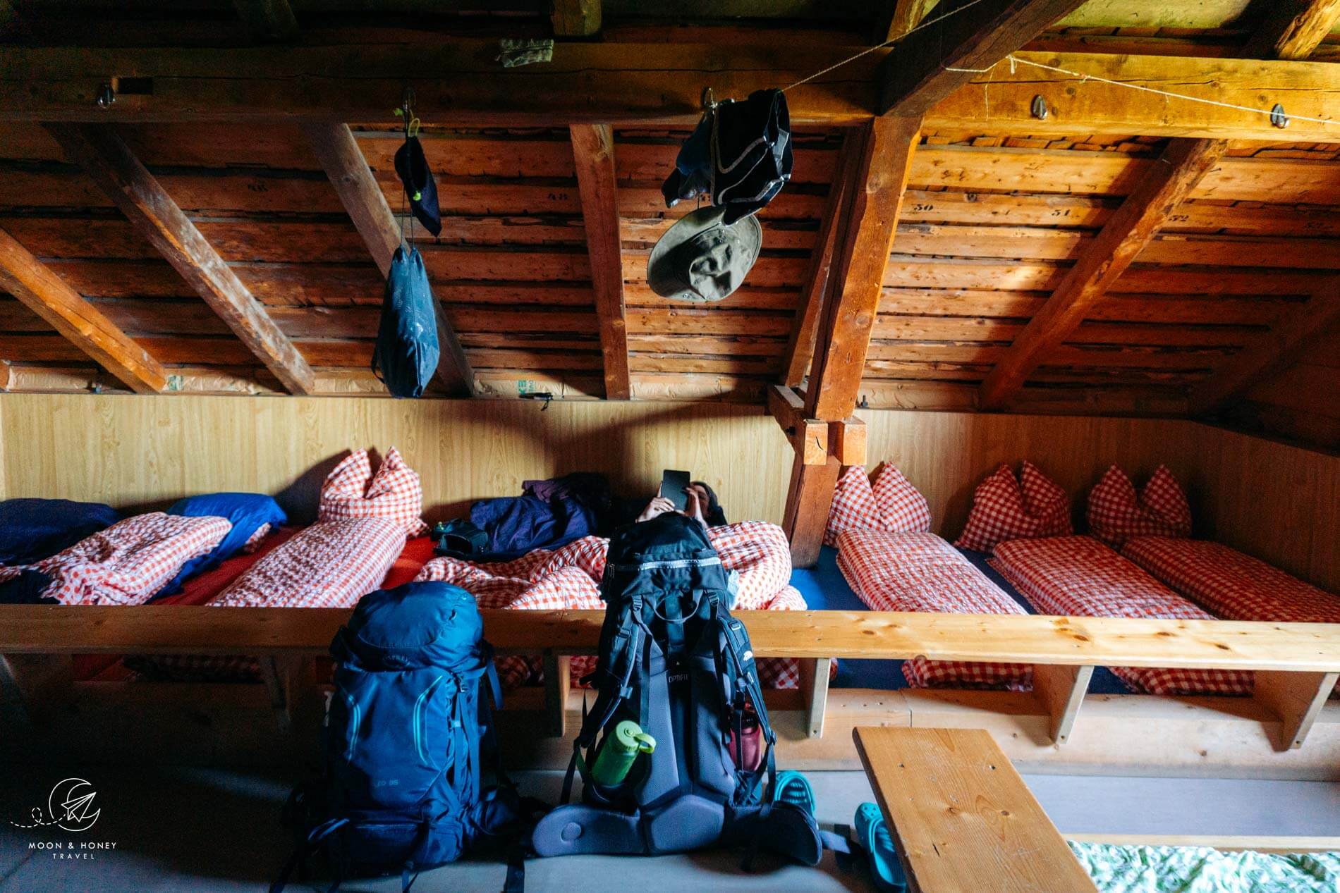 Lager in der Schesaplana Hütte, Rätikon, Schweiz