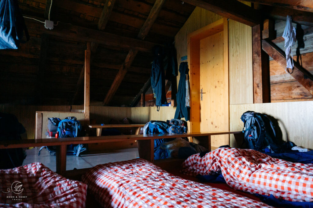 Lager Room, Mountain Hut in the Alps, Hut to hut Hiking